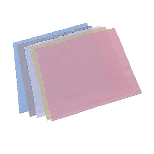 KOMBIUDA 5個マイクロファイバークリーニングクロス 糸くずが出にくい 柔らかい メガネ カメラレンズ スマホ画面 時計 デリケートな表面用