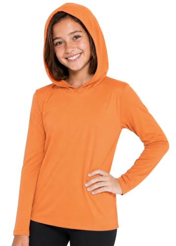 Image of Shirts for Girls Long Sleeve Crew Neck Top, Hoodie or 3 /4 Sleeve Soft Stretch Kids Lightweight Size 2-16