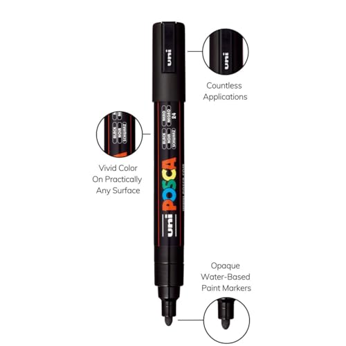 Image of Posca PC-5M Marker | 1.8-2.5 mm Bullet Shaped Tip (Mono Tone, Pack of 8)