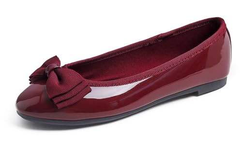 Women's Round Toe Cute Bow Trim Ballet Flats