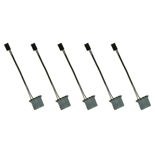 Dxoniislh 5 Pieza Cable de AlimentacióN de Ventilador IDE A 3 Molex D Enchufe de AlimentacióN A Conector de 3 Cable Convertidor de RefrigeracióN de Ordenador PC