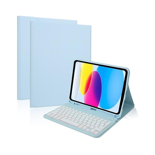 Funda teclado Samsung Tab A9+ azul cielo para estudiar y trabajar libre de cables