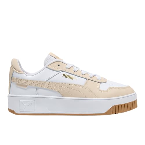 Image of PUMA Womens Carina Street First Class Lace Up Sneakers Shoes Casual - Beige, White