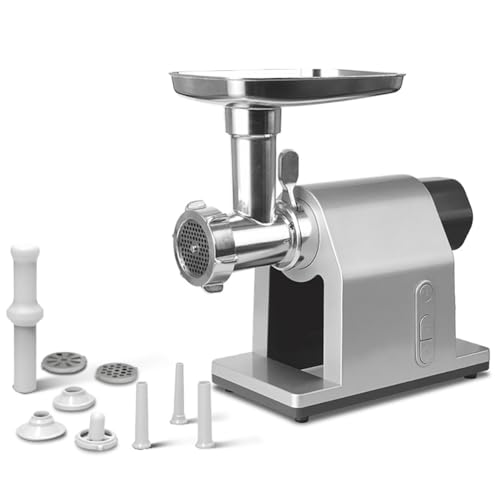 UMJIGF 2000W Meat Grinder Electric, Meat Mincer Machine, Food Grinder Sausage Maker with 3 Cutting Plates, Sausage Stuffer Tube Kit, Home Kitchen Stuffing Meat Blender,
