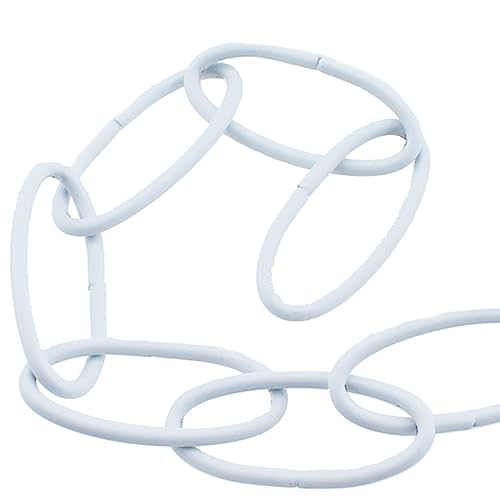 Image of RLECS DIY Lamp and Lantern Accessory Chain Hanging Chain White Iron Chain Wire Diameter 2.8MM Length 1M /4Inch Suitable for Hanging Plant Hanging Basket Chandelier Chain and Picture Hanging Chain