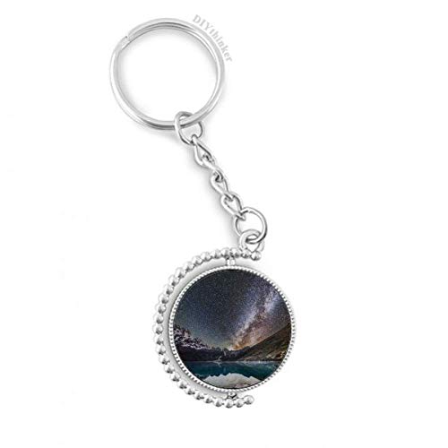 Llavero rotativo galaxia y lago glaciar con aro Pilgrim, el regalo ideal para astrónomos