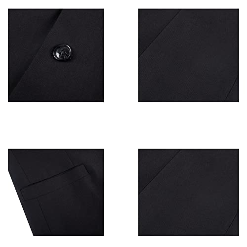 Wangyue Men's Chinese Tunic Suit Stand Collar Slim Fit 2 Piece Suits Front Button Blazer Pant Set4