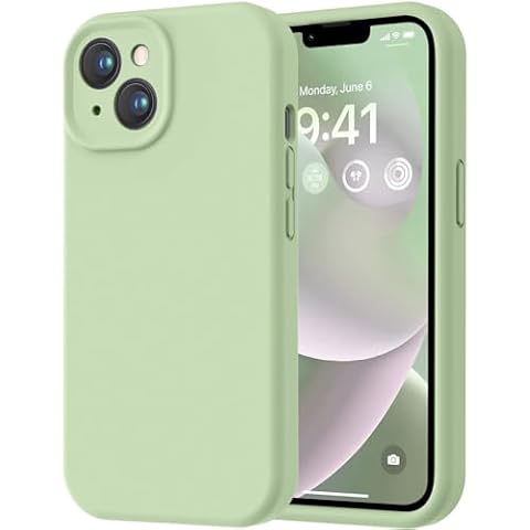 LOVE 3000 Designed for iPhone 14 Case, Premium Silicone with [Soft Anti-Scratch Microfiber Lining] Shockproof Protective Phone Case for Men Women Girls 6.1", Matcha Cover