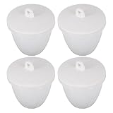 STOBAZA Crisol de Cerámica con Tapa 4 Piezas 100 Ml Resistente a Altas Temperaturas para Fundición de Aleaciones y Oro Multiusos Alta Pureza y Resistencia Térmica para Uso con