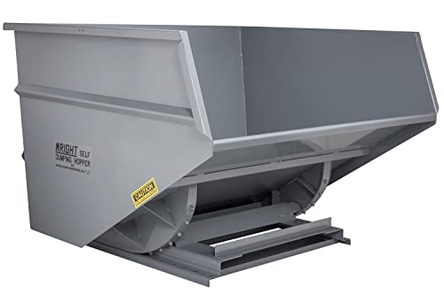 Wright 50099 5 Cu Yd Gray HD Self Dumping Forklift Hopper with Heavy Gauge Base