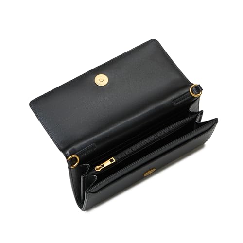 Image of Miraggio Carly Wallet with Adjustable & Detachable Strap | Two Main Compartments | 4 Card Slots | Women Wallets | Gift Items for Women (Black)