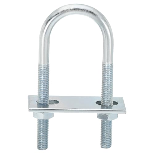 uxcell Round U-Bolts, 4 Set 34mm Inner Width 100mm Length M8 Zinc-Plated Carbon Steel U Clamp Bolt with Nuts and Plates, for Boat Trailer