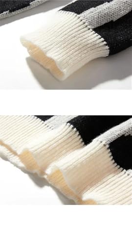 Men's Casual Loose Fit Splice Print Crew Neck Full Sleeve Pullover Sweater Knit Simple Comfortable for Winter Top4