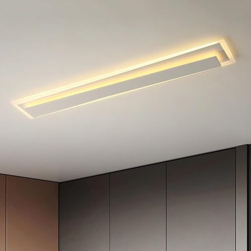 32W/40W/48W led Panel Plano lámpara de Techo dimable luz Moderna de Tira Larga Semi Montaje a la Descarga para la Sala de Estar Dormitorio Comedor Cocina Estudio Corridor de araña (120cm)