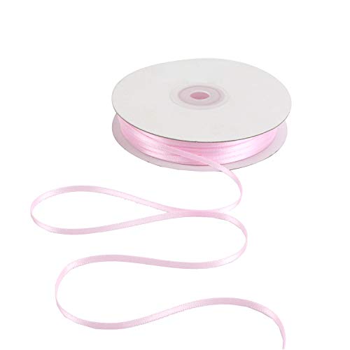 HUIHUANG Rosa Satinband Rolle, 0,3 cm x 91,4 m