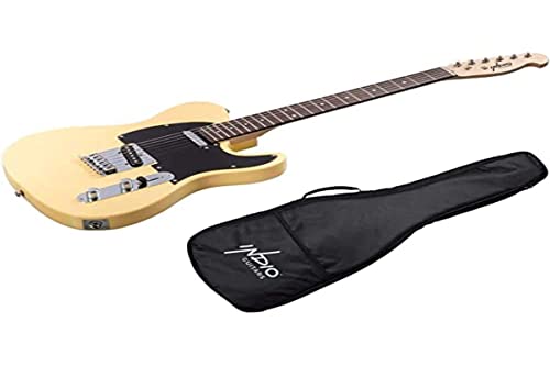 Monoprice Indio Series 610261 Guitare électrique à 6 cordes en tilleul, ambidextre Blond - Les Beatles, Paul McCartney, John Lennon, RIngo Starr, George Harrison Monoprice Indio Series 610261 Guitare électrique à 6 cordes en tilleul, ambidextre Blond