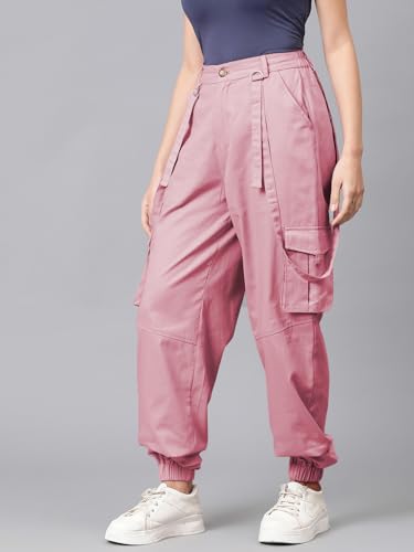 Image of KOTTY Women's High Rise Relaxed || Straight || Joggers Fit Cargo's for Pants || Trousers