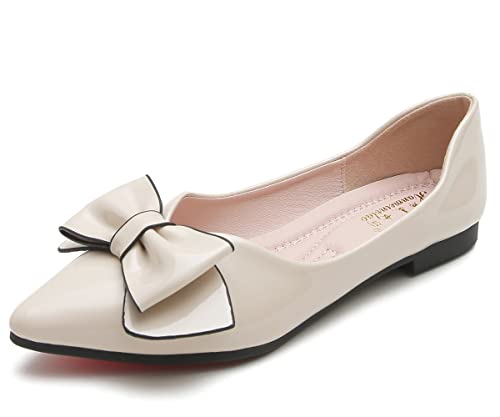 Hee grand Women's Pointed Toe Bow-Knot Ballet Flats Casual Daily Flat Shoes Comfort Work Shoes Dress Shoes Slip on Loafers2