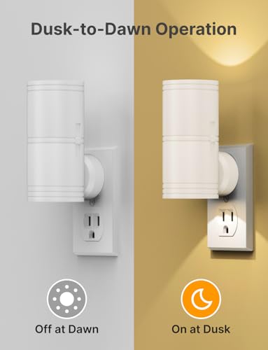 Image of Likelgn Night Light Plug into Wall, 2 Pack Dimmable LED Nightlight with Dusk to Dawn Sensor, Soft White Glow, for Hallway, Bathroom, Bedroom, White