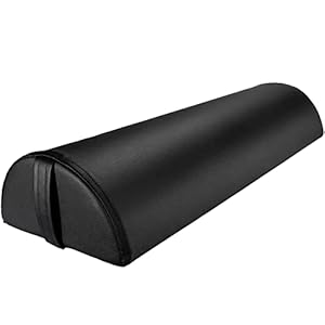 Noverlife Upgraded Large Half Round Neck Massage Table Bolster Pillow Pad, PU Leather Half Moon Massage Table & Spa Bed Pillow Cushion, Semi-Round Pillow Cushion Massage Bolster for Head Leg Knee