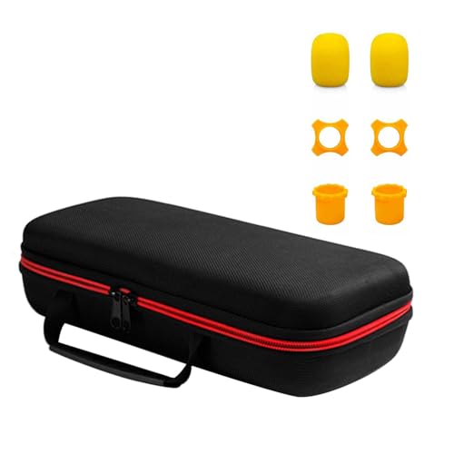 zuousxbs Cubiertas De Esponja Organizador Caja Transporte Portátil Bag Bag -Profly Travel Bold Almacenamiento con Bolsillo Pequeño para Micrófonos Almacenamiento Micrófono Doble