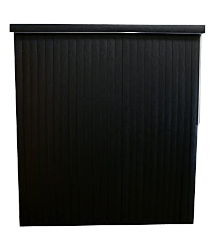 Black Frisco Textured Vinyl Vertical Blinds with 3-1/2" Embossed Vanes 58" Wide x 60" Long Cordless