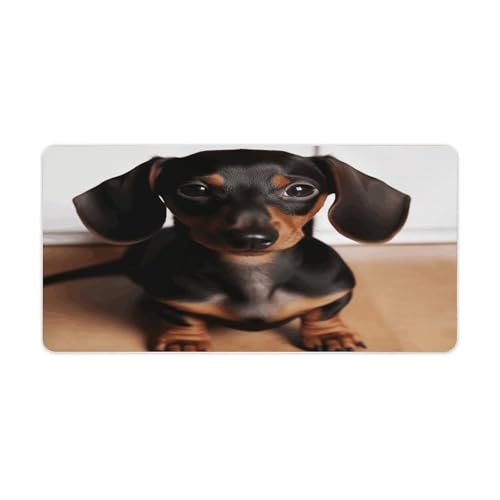 Cute Wiener Sausage Dog Desk Pad Large 12" X 24" miniatura 1