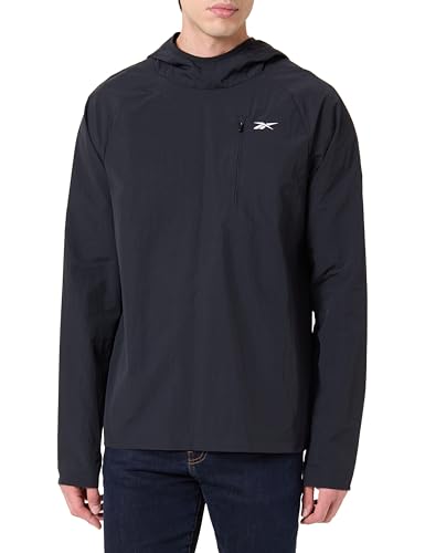 Reebok Run Raglan Oh LS Camiseta, Negro, M Hombres