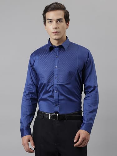 Image of Hancock Men White Pure Cotton Slim Fit Formal Shirt(5444White)