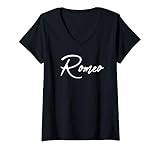 Photo Gallery donna beautiful handwritten font romeo calligraphy maglietta con collo a v Photo Gallery donna beautiful handwritten font romeo calligraphy maglietta con collo a v