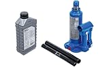 Bundle aus BGS 71036 | Hydrauliköl | mineralisch | HLP 46 | 1 l + BGS 9881 | Hydraulischer Flaschen-Wagenheber | 2 t | Stempelwagenheber/Kompakt-Wagenheber