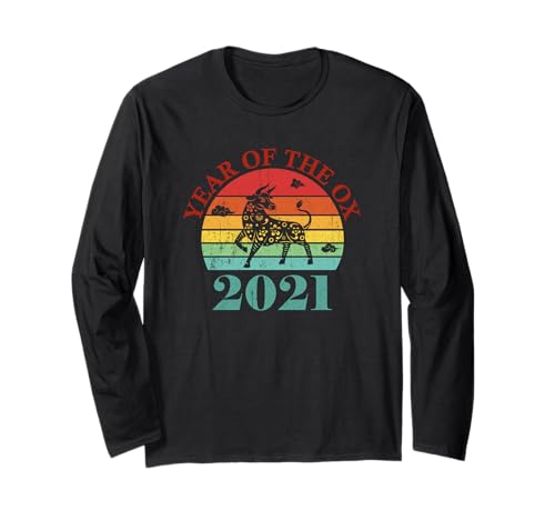 Retro Vintage Happy Chinese New Year of the Ox 2021 ����T�V���c