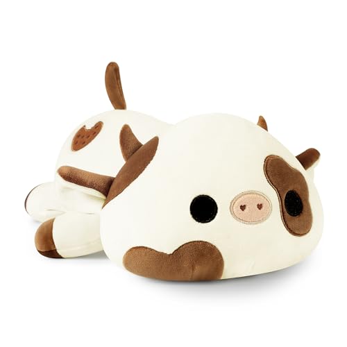 shownicer Peluche vache en peluche - Oreiller câlin - Peluche Kawaii - Coussin en peluche - Jouet - Vache laitière en peluche - Coussin à lancer - Cadeau...