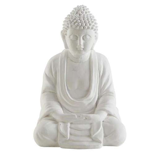 Figura Decorativa Buda Sentado 4x3.5x6 pulgadas blanca miniatura 2