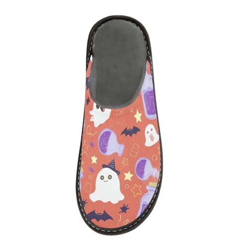 JUNZAN Halloween Ghosts Red Memory Foam Slippers for Women Men House Slippers for Bedroom Indoor2