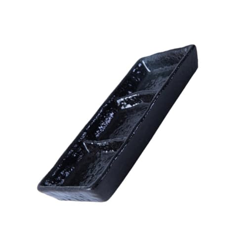 OFFSCH Home Use Ceramic Seasoning Dish Black Appetizer Plates for Sauces Dips and Condiments for Home Restaurants and Catering Events