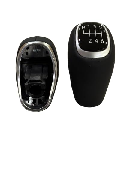 Premium Leatherise Gear Lever Knob for Kia Seltos/Carens/Sonet Black with Silver Ring 6 Speed Manual-image-36