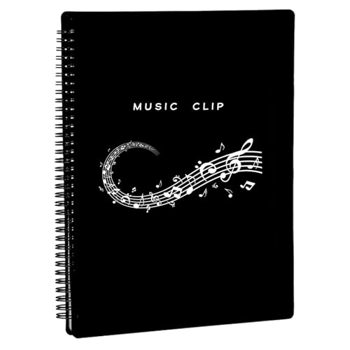 Sonwaha Dossier de Musique 30 Pages/90 Pochettes Chemise Porte Partition Dossier de Rangement pour Partitions de Musique Format A4 Porte Partition Musique Noir Porte Partition Chorale