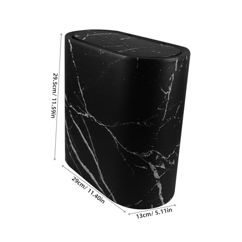 Basurero compacto rectangular negro para baño y cocina miniatura 2