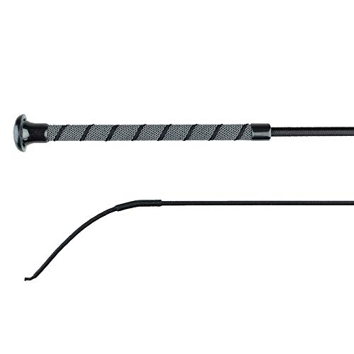 HORZE Sure Grip Lightweight Dressage Schooling Whip with Anti-Slip Rubber Handle - Black - 44 in