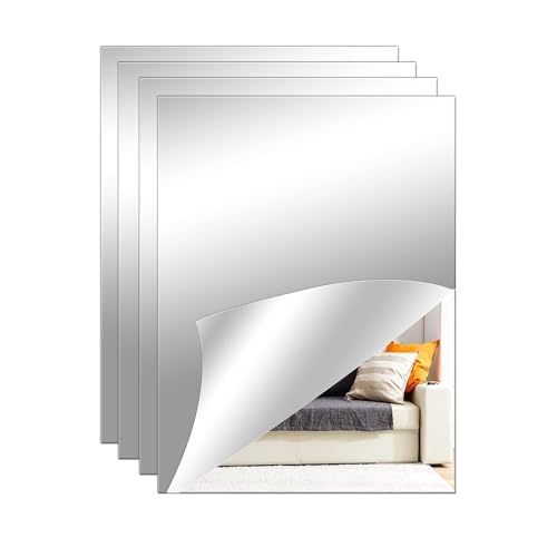 DOMUM Mirror Stickers Acrylic Rectangular Shape Mirror for Wall, Living Room, Bathroom Flexible Stickers Full Length Unbreakable Self-Adhesive Wall Mirror (Size: 30 * 20CM)