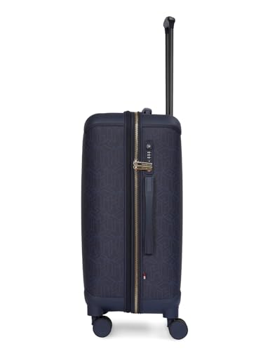 Image of Tommy Hilfiger Jazz Large Soft Luggage - Navy |Check-in Trolley Bag with TSA Lock | 360 Spinner Double Wheels | Telescopic Handle | Expandable | Polyester Shell Suitcase | 115L Capacity | 78cm