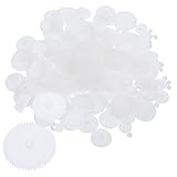 LEDMOMO 1バッグ プラスチック製ギア み立て用手芸用パーツ 小型ギア ロボットや玩具の工作に使用可能 クラウンギア ベルトプーリー付き 多機能部品