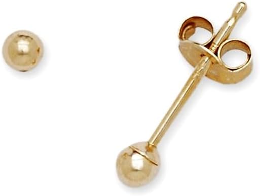 14k Yellow Gold 2mm ball Mini Earrings Ball Earring for Women
