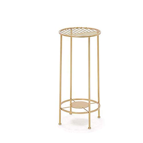 ZhaoXH-Baldas flotantes Soporte De Flores De Planta Dorada/Mesa Auxiliar, Bastidores De Sala De Estar, Patio Interior/Exterior Marco Redondo De Hierro Forjado, Sostenedor De La Maceta Estanterías