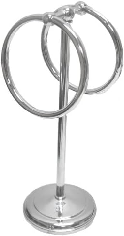 Aquatico Small 2-Ring Fingertip Fingertip Towel Holder, Chrome