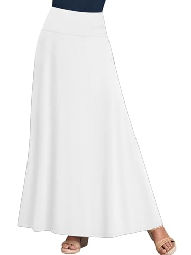 Sweet Hearts Maxi Skirt for Women- Comfy Foldover High Waist Long Flare A-Line Skirt Maxi Dress XS-3X Made in USA3