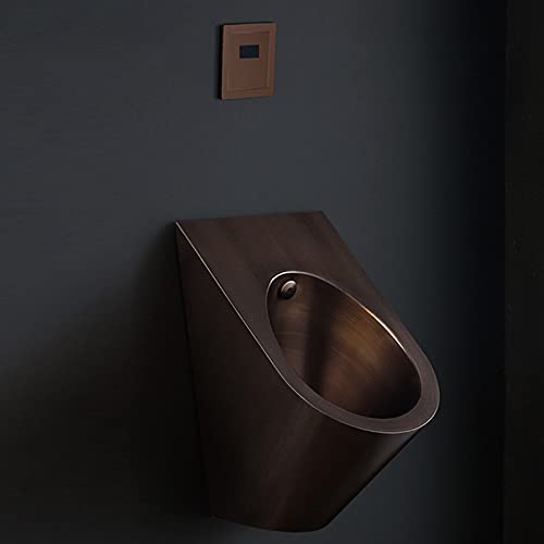 OTQEFTN Wall Mounted Urinal Bathroom Toilet Stainless Steel Urinal, Commercial Universal Urinal Funnel Toilet with Sensor Urinal Flush Valve