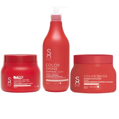 Sacha Care Rituel Color Shine Set Mit Shampoo, Maske und B-Tox (Je 500 ml) Mit Granatapfel – Farbschutz und Glanz für Coloriertes Haar