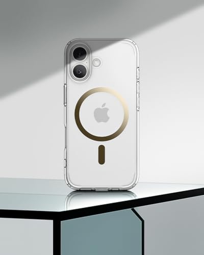 Image of Spigen Ultra Hybrid MagFit Back Cover Case Compatible with iPhone 17 (TPU + Poly Carbonate | Clear Gold)